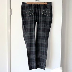 PAIGE PLAIDS PANTS WITH ZIPPERS DETAILING